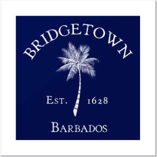 Bridgetown Barbados Vintage Palm Posters and Art